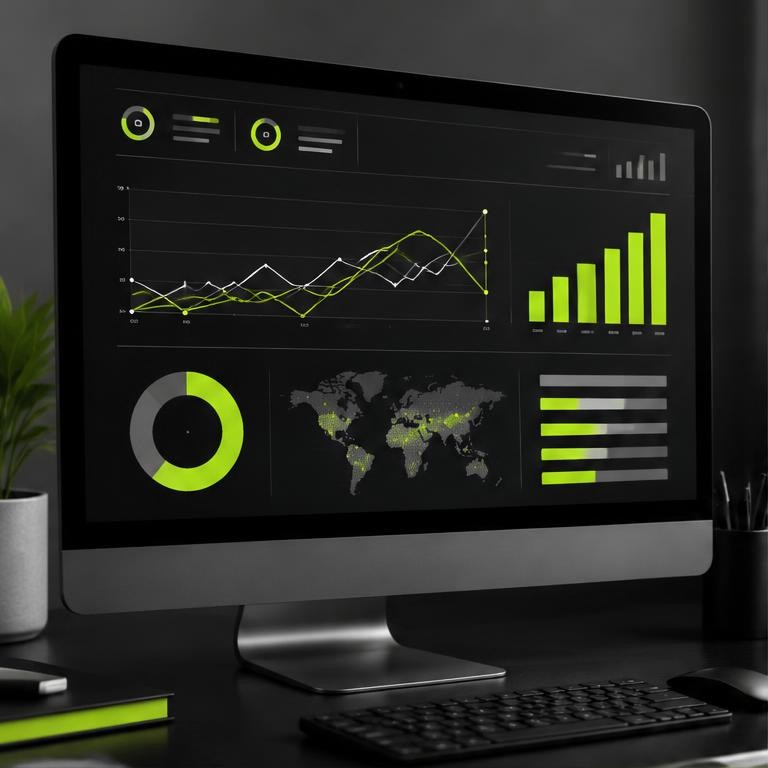 Advertising dashboard on a monitor